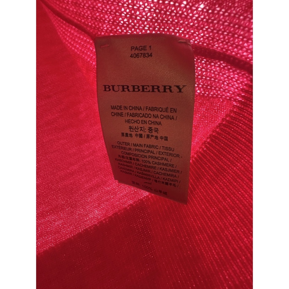 Burberry London Cashmere Sweater Pink Nova Check Elbow Patch XS Luxury Designer - Picture 8 of 16